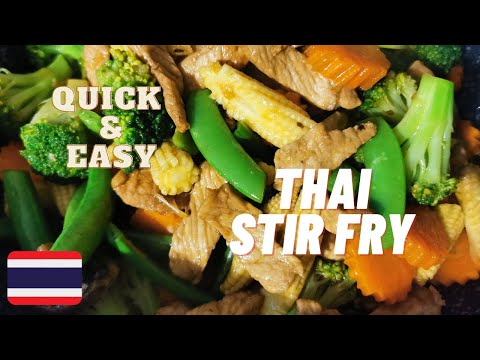 Easy Thai Stir Fry crispy Vegetables and Pork Recipe  ผัดผักรวมหมู