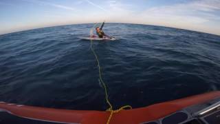 Coast Guard Rescue Wind Surfer In Lake Michigan