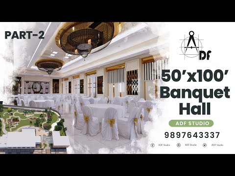 50x100 Banquet Hall Interior Design | Marriage Hall Design | Function Hall Design