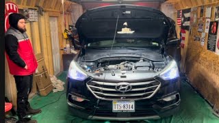 2017 Hyundai Santa fe 2.0 Turbo/How to change the starter the easier way#howto #diy#hyundai#starter