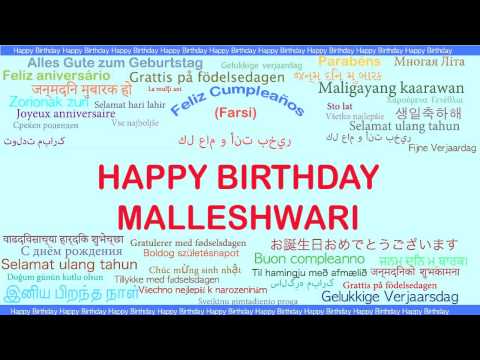 Malleshwari   Languages Idiomas - Happy Birthday