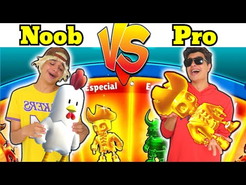 NOOB VS PRO GANHANDO LENDÁRIOS NO STUMBLE GUYS !!