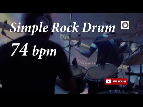 Simple Rock Drum Groove - 74 bpm - HQ