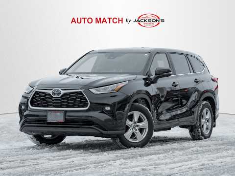 2023 Toyota Highlander Hybrid LE AWD in Black for sale at Jackson's Toyota in Barrie, ON