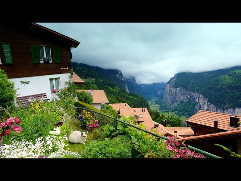 Wengen, Switzerland 🇨🇭 walking tour 4K 60fps - The most beautiful Swiss villages,