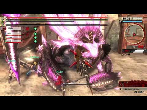 (Blood Arts) Falling Petal VS Skull Crusher _ Long Blade VS Buster Blade - GOD EATER 2 :  RAGE BURST