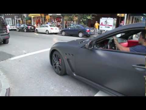Matte Black Maserati GranTurismo MC Stradale City Acceleration