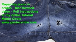 Darn crotch jeans sample