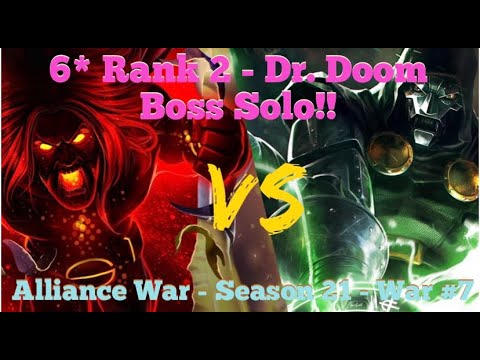 MCOC - Alliance War - Season 21 - War #7 - 7 Fights!!- 6* R2 Dr. Doom War Boss SOLO !!!