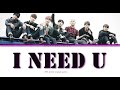 BTS / Bangtan Boys - I NEED U (Color Coded ...