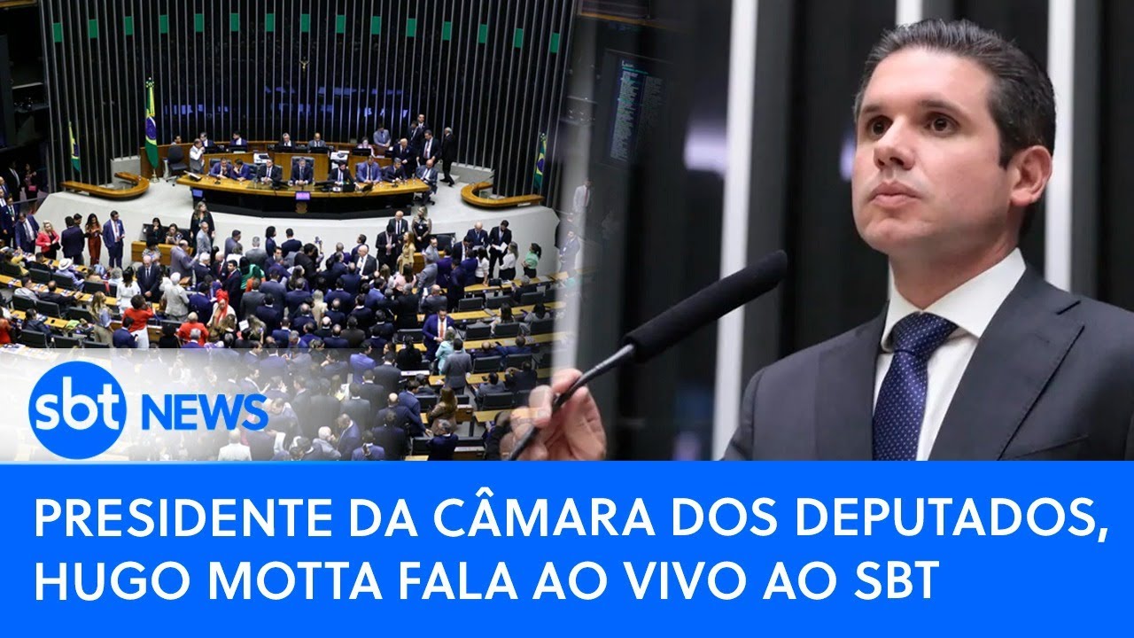 🔴Presidente da Câmara dos Deputados, Hugo Motta fala ao vivo ao SBT