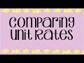 Comparing Unit Rates