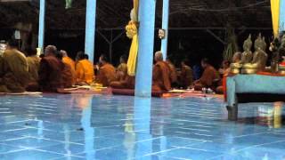Buddhist Monks Chanting At Wat Pai Civilsai In Bang Mun Nak, Thailand