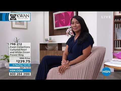 Kwan Collections Cultured Pearl and White Zircon Flower ...