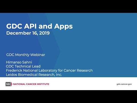 GDC API and Applications – December 16, 2019 GDC Monthly Webinar