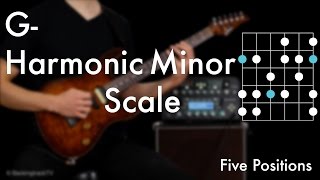 G Harmonic Minor Scale - Five Positions