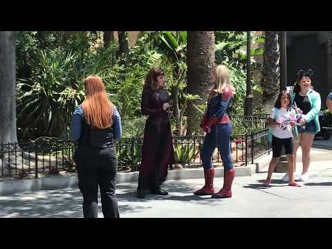 Avengers Campus Scarlet Witch (Wanda) talks w/ Captain Marvel - Disney California Adventure 5/24/22