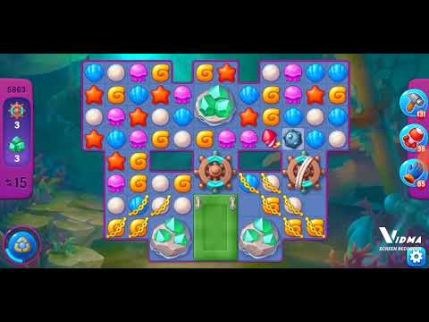 Fishdom. 5863 super hard level no boosters and diamonds - 19 moves