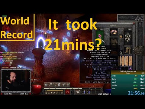 WORLDS FASTEST NG+ SPEEDRUN! 21:56 - Diablo 2 Resurrected