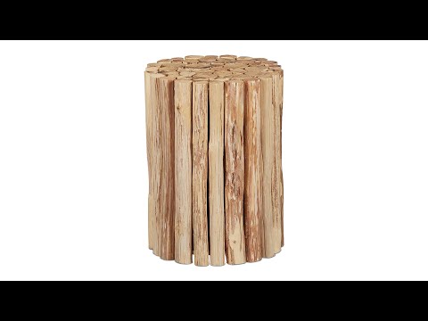 Runder Blumenhocker aus Holz Braun - Holzwerkstoff - 30 x 38 x 30 cm