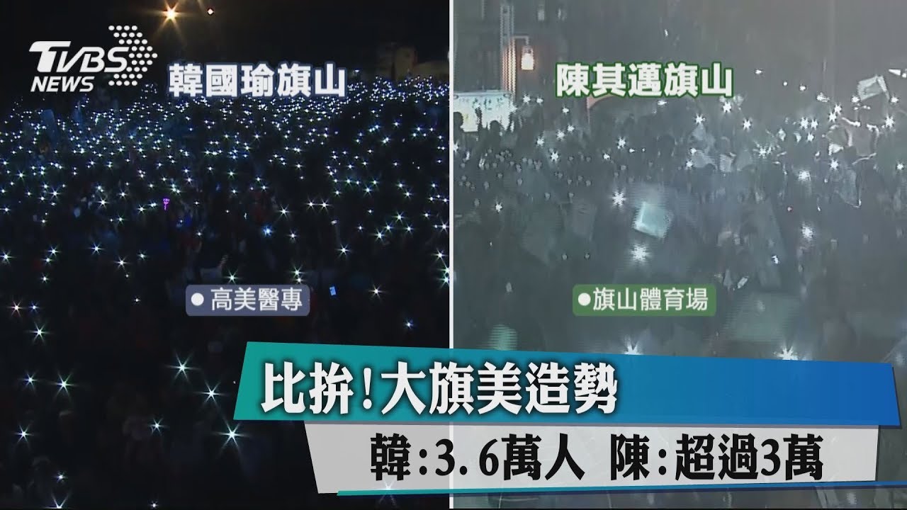 比拚！大旗美造勢　韓：3.6萬人、陳：超過3萬