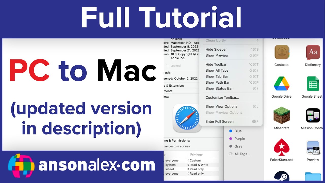 Mac Tutorial for PC Users / Beginners