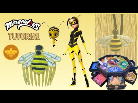 DIY Bee Miraculous | Charged Vesperia Queen Bee magic Hair Comb Tutorial | Pollen Kwami