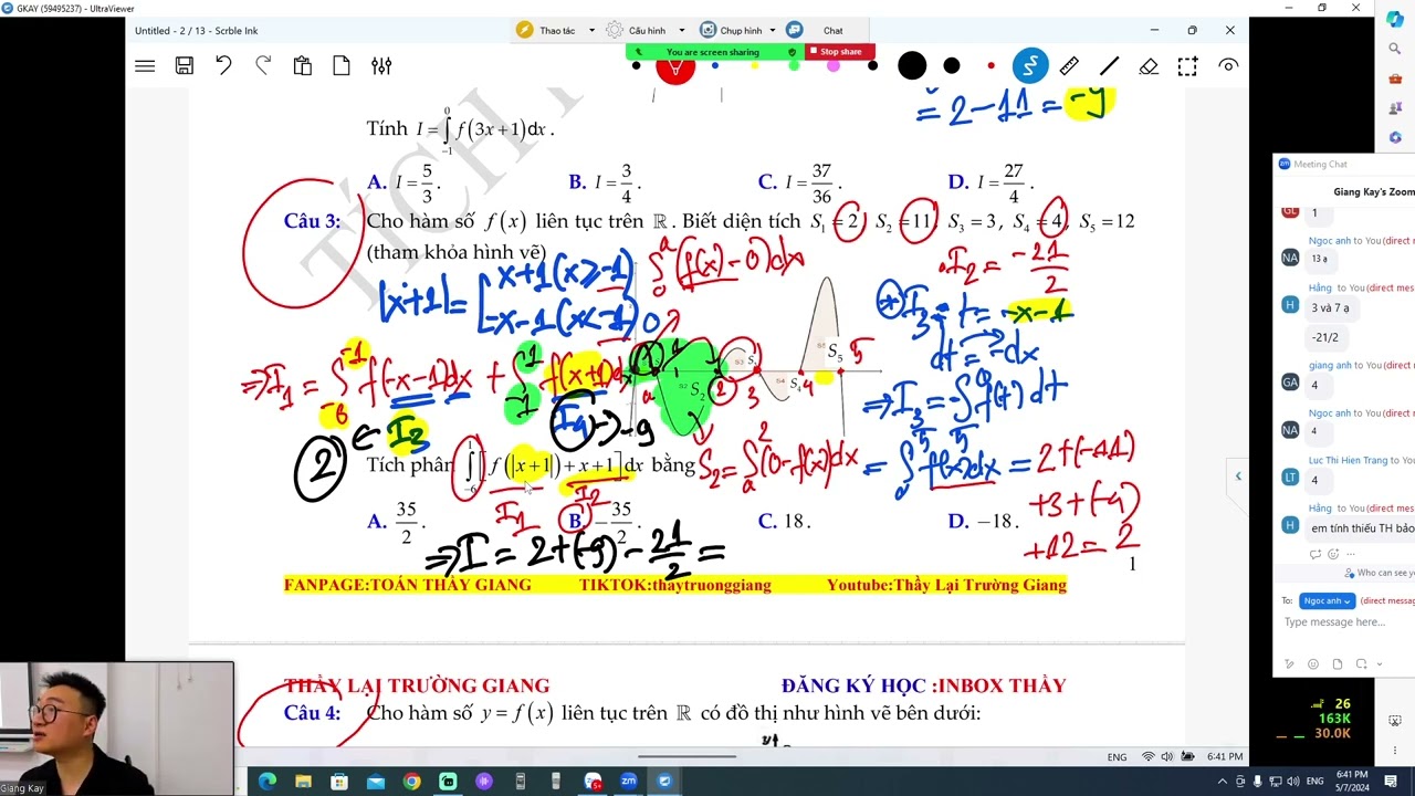 TỔNG ÔN ỨNG DỤNG TÍCH PHÂN BUỔI 2