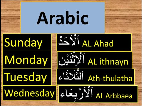Days of the week in Arabic  | Learn Arabic