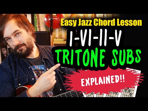 I-VI-II-V Turnaround Tritone Substitution - Easy Jazz Guitar Lesson 1625 Chord Progression (Part 4)