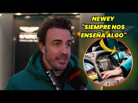 Fernando Alonso sobre su tiempo en pista, con el coche Aston Martin en el Shakedown de Barcelona,