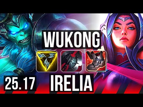 WUKONG vs IRELIA (TOP) | 8 solo kills, 11/3/5, Dominating | EUW Master | 25.17