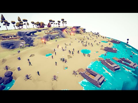 GERMAN ARMY vs USA ARMY - D-Day | Totally Accurate Battle Simulator TABS