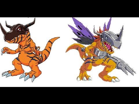 Digivolving Greymon to Metal Greymon