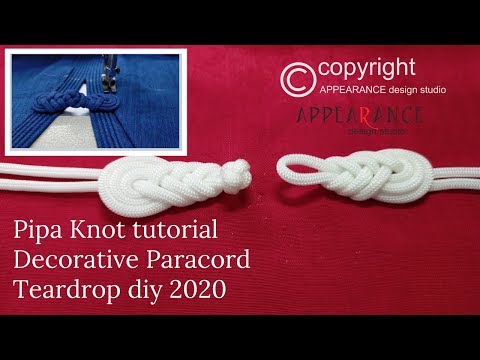Pipa Knot Tutorial ✅Learn How To Tie A Decorative Paracord Teardrop Knot❤️Pipa Knot Sewing Tutorial