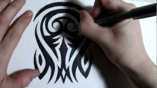 How to Draw a Tribal Half Sleeve Tattoo Design - Part 2