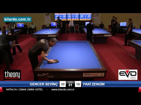 GENCER SEVİNÇ & FAKİ ZENGİN Bilardo Maçı - 2018 ERKEKLER 1.ETAP-3. Ön Eleme