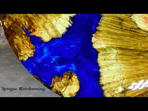 Woodturning - The Rainbow Blue Boxelder Platter