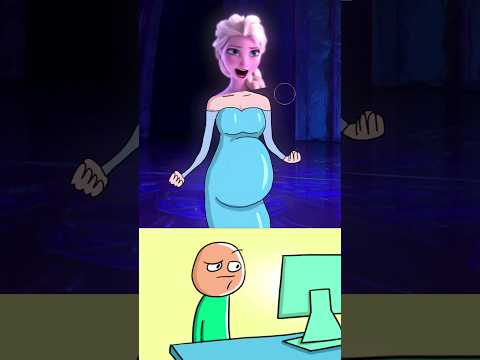 Elsa as Pregnant 😂 #funny #elsa #frozen