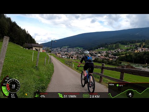 1 Hour Scenic MTB Cycling Workout Alps 🚵‍♂️😎 Monte Pana Dolomiti Italy Garmin 4K