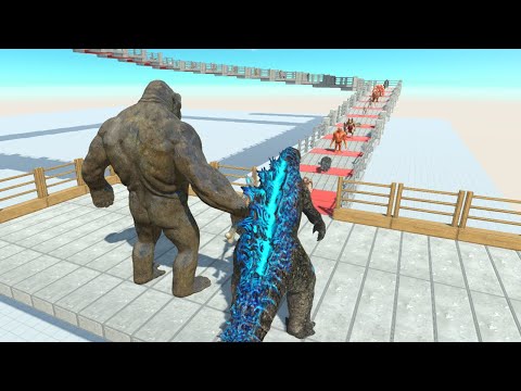 Godzilla 2021 vs King Kong Death Climb | Animal Battle Revolt Simulator