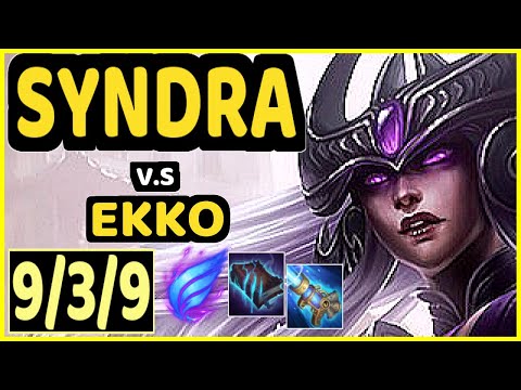 SKT T1 FAKER (SYNDRA) vs EKKO - 9/3/9 KDA MID CHALLENGER GAMEPLAY - KR