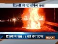 Fire breaks out in a running cab in Delhi, none injured