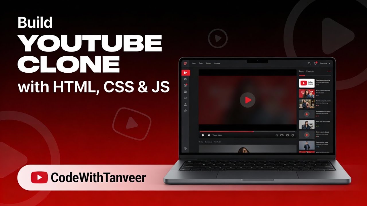 Build a YouTube Clone with HTML, CSS & JavaScript – Step by Step Tutorial! 🚀