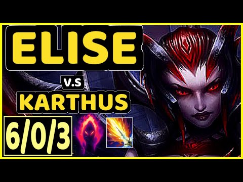ELISE vs KARTHUS - 6/0/3 KDA JUNGLE GAMEPLAY - EUW Ranked MASTER