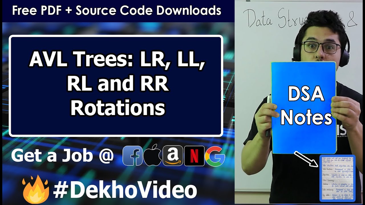 Video thumbnail for AVL Trees - LL LR RL and RR rotations