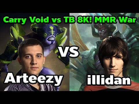 Arteezy Carry Void vs illidan TB 8K! MMR War