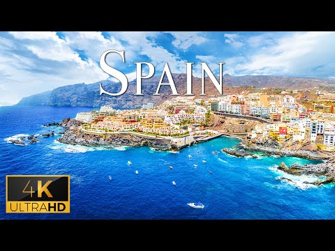 FLYING OVER SPAIN (4K Video UHD) - Calming Piano Music With Beautiful Nature Video For Relaxation