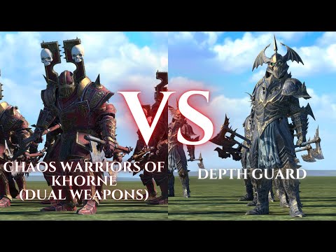 WARHAMMER III Total War 1V1: Chaos Warriors of Khorne Dual Weapons VS Depth Guard