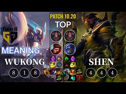 GEN Meaning Wukong vs Shen Top - KR Patch 10.20